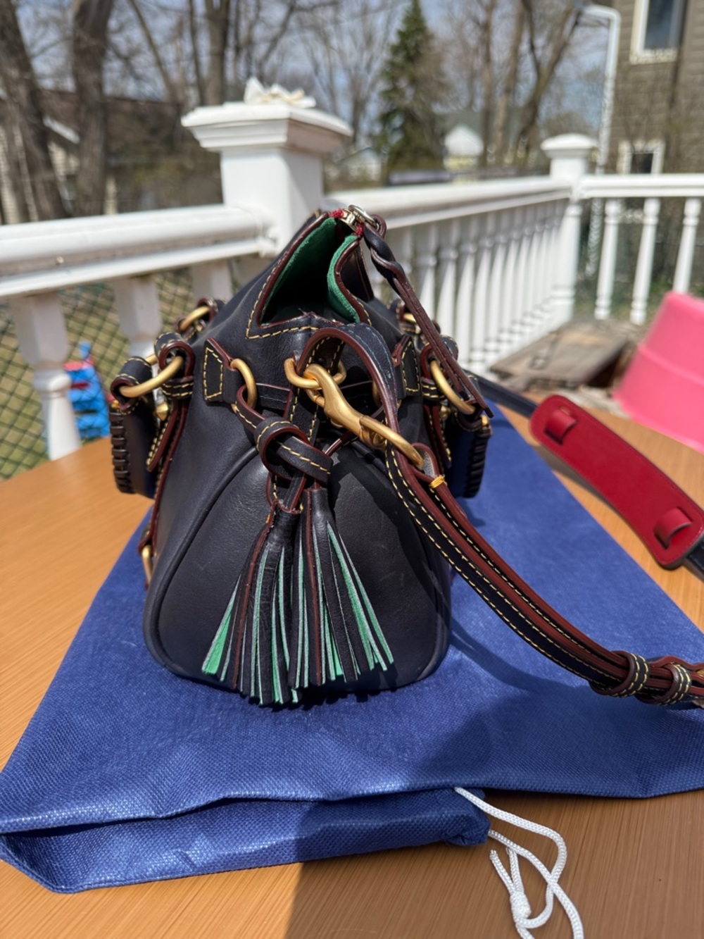 Dooney and Bourke Florentine Mini Satchel Navy EUC - Picture 4 of 14